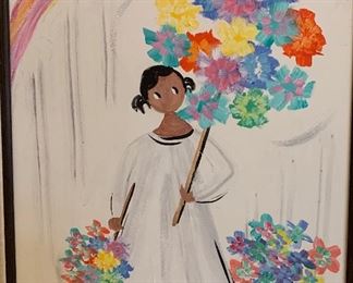 *Original* Art Chabela Elizabeth C. Haas Bouquet of Flowers Painting 29x25x2in HxWxD