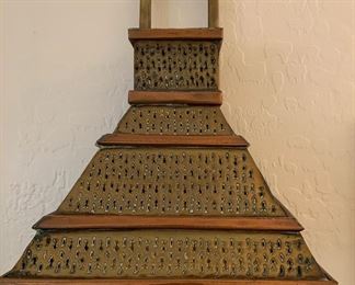Detailed Punched Brass/Copper Sconce 27x22x7in HxWxD