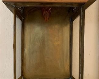 Detailed Punched Brass/Copper Sconce 27x22x7in HxWxD
