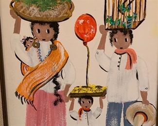 *Original* Art Chabela Elizabeth C. Haas Family Pets Balloon Painting 20x16x2in HxWxD