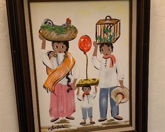 *Original* Art Chabela Elizabeth C. Haas Family Pets Balloon Painting 20x16x2in HxWxD