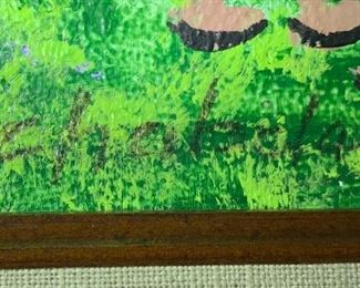 Small *Original* Art Chabela Elizabeth C. Haas Boy/Girl Tree Painting 12x10x1in HxWxD