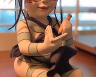 Native American Ceramic Figurine Clown Unsigned 15x8x12in HxWxD