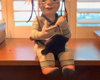 Native American Ceramic Figurine Clown Unsigned 15x8x12in HxWxD