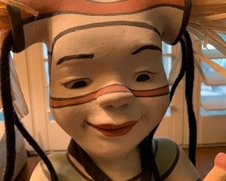 Native American Ceramic Figurine Clown Unsigned 15x8x12in HxWxD