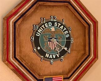 United States Navy Clock Octagon 14x14in