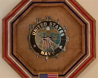 United States Navy Clock Octagon 14x14in