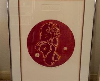 *Signed* Martin Barooshian Intaglio Etching Ceres II/XV 27x21x.5in HxWxD