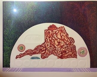 *Signed* Martin Barooshian Etching Intaglio Mars II/XV 22.5x27x.5in HxWxD