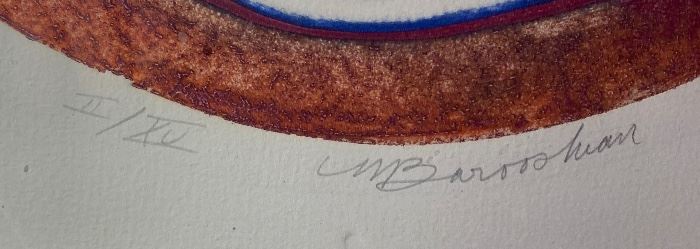 *Signed* Martin Barooshian Etching Intaglio Vesta II/XV 28.5x24x.5in HxWxD