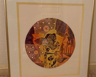 *Signed* Martin Barooshian Etching Intaglio Sun II/XV 23.5x21x.5in HxWxD