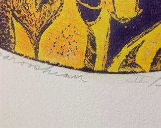 *Signed* Martin Barooshian Etching Intaglio Sun II/XV 23.5x21x.5in HxWxD