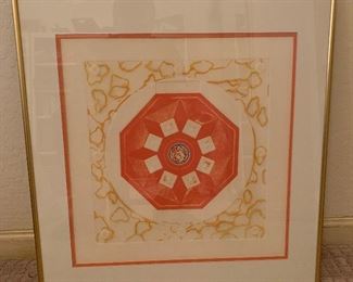 *Signed* Martin Barooshian Etching Intaglio Moon II/XV 22x22x.5in HxWxD