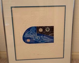 *Signed* Martin Barooshian Etching Intaglio Earth II/XV 20.5x21.5x.5in HxWxD