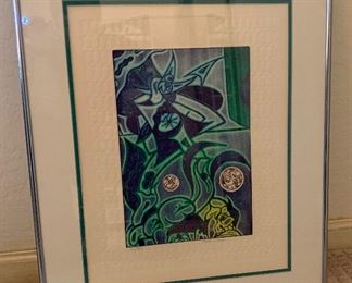 *Signed* Martin Barooshian Etching Intaglio Saturn II/XV 22.5x19x.5in HxWxD