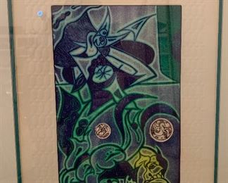 *Signed* Martin Barooshian Etching Intaglio Saturn II/XV 22.5x19x.5in HxWxD