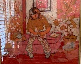 *Original* Batik Art Krissi’s Room Katalin Ehling 24.5x25.5x.5in HxWxD