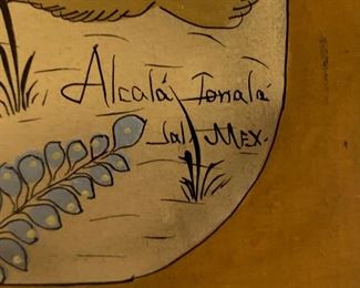 Vintage Mexican Art Alcala Tonala Jal Mexico 23x12x1in HxWxD