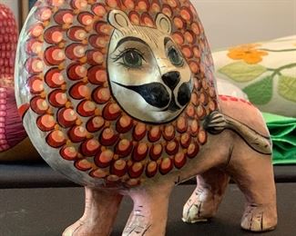 Ser Mel Mexico Tonala Paper Mache Lion Sergio Bustamante and Melquiades Preciado 7.5x8x4in HxWxD