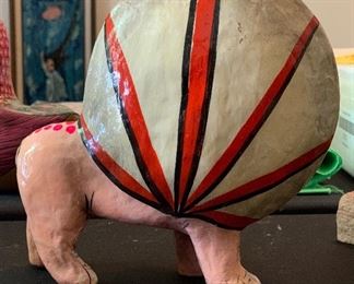Ser Mel Mexico Tonala Paper Mache Lion Sergio Bustamante and Melquiades Preciado 7.5x8x4in HxWxD