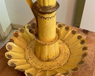 Tin Mexico Folk Art Lamp 36in H x 20in Diameter