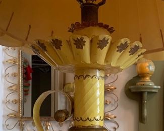 Tin Mexico Folk Art Lamp 36in H x 20in Diameter