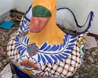 #1 Talavera Mexican Bird Duck Planter 12 x 12 x 16 HxWxD
