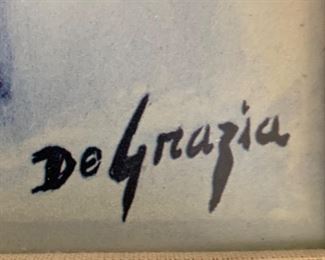 *Signed* DeGrazia Print Boy with Rooster 18x15x.5in HxWxD