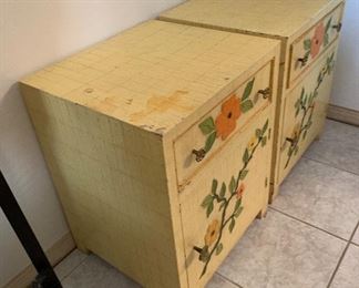 2pc 1960s Jeanne Valentine Mexican MCM Nightstands PAIR 25x20x19in HxWxD