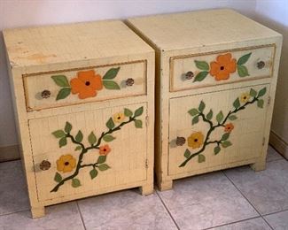 2pc 1960s Jeanne Valentine Mexican MCM Nightstands PAIR 25x20x19in HxWxD