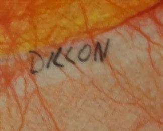 Vintage Batik Art Sun Signed Dillon 36x28x1.5in HxWxD