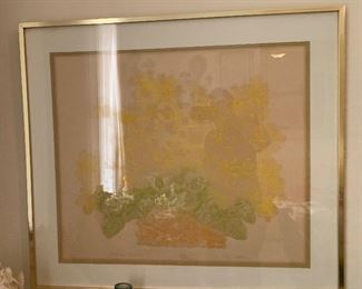 *Signed* Ronald Riddick Daisies N’ Yellow Collagraph 33x36x2in HxWxD