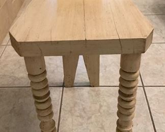 Mexican Folk Art Carved Wood Daisy Chair 48x13x16in HxWxD