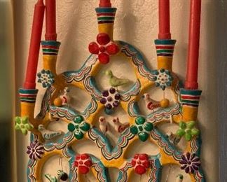 #3 Tree of Life Mexican Folk Art Candelabra FLORES FAMILY 20x15x5in HxWxD