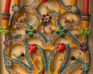 #3 Tree of Life Mexican Folk Art Candelabra FLORES FAMILY 20x15x5in HxWxD