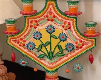 #4 Tree of Life Mexican Folk Art Candelabra FLORES FAMILY 19x16x5in HxWxD