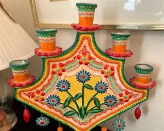 #4 Tree of Life Mexican Folk Art Candelabra FLORES FAMILY 19x16x5in HxWxD