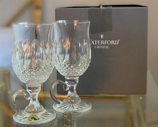2pc Waterford Crystal Colleen Irish Coffee Cups/Mugs in Box PAIR	6.5in H x 3in Diameter	