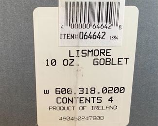 8pc Waterford Crystal Lismore 10oz Goblets	7in H 10 oz	