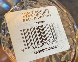 Waterford Crystal Time Square Star of Hope Paperweight 2000	3in Diameter	