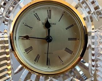 Waterford Crystal Gold Faced Carriage Clock	7.25in H x 5.5in W x 2in D	HxWxD