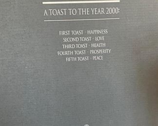 Waterford Crystal 2000 Toasting Flute Pair glasses Health	9.25in H	