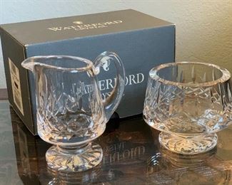 Waterford Crystal Lismore Sugar & Cream Set	4.5in H & 3.5in H	