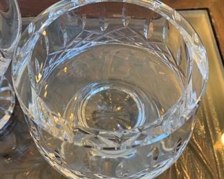 Waterford  Crystal Lismore Cotton Swab Container	4in H x 3in Diameter	