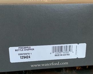 Waterford Crystal Pineapple Bottle Stopper	5in Long	