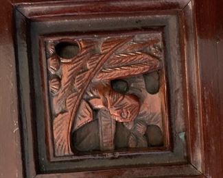 4pc Asian Carved Wood Nesting Tables	Largest: 24x19.5x14in	HxWxD