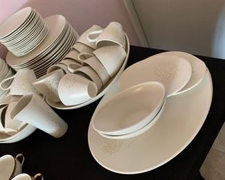 88pc Russel Wright Knowles  Dinnerware Set Queen Anne's Lace MCM	