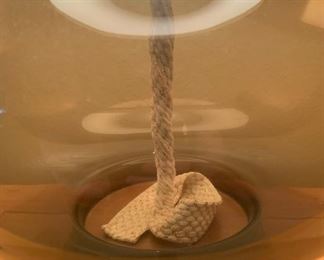 Vintage Smoked Grey Glass Vase lamp	48in H x 21in Diameter	