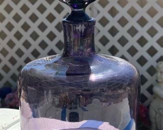 Vintage Blenko 5816s8in Decanter Purple Wayne Husted Husted	8in H x 5in Diameter	