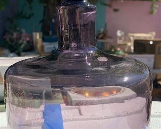 Vintage Blenko 5816s8in Decanter Purple Wayne Husted Husted	8in H x 5in Diameter	